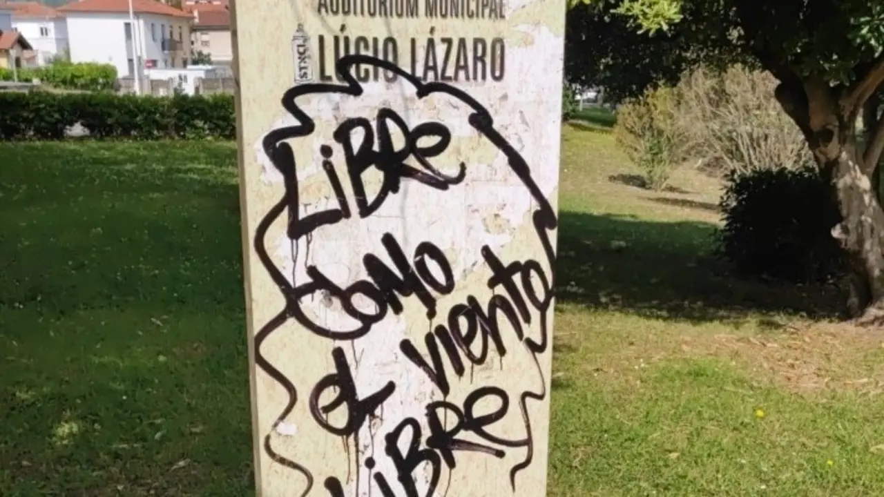 Pintada en el entorno del auditorium Lucio L&aacute;zaro