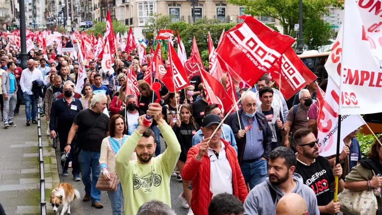 Manifestación de los trabajadores del sector del metal en Cantabria