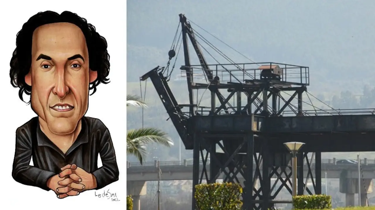 El actual alcalde, Javier Fernández Soberón, aprobó las obras del Puente de los Ingleses siendo concejal tránsfuga | Caricatura- Ledesma