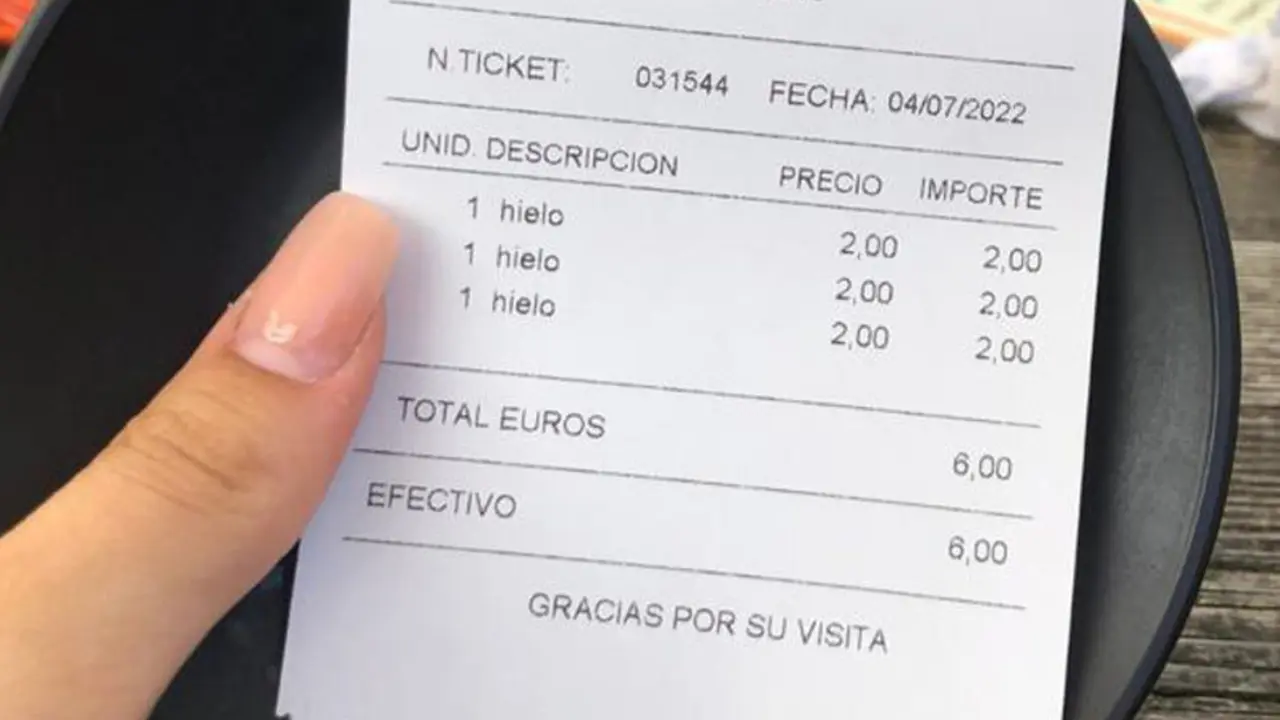 Cuenta de un bar de Santillana del Mar