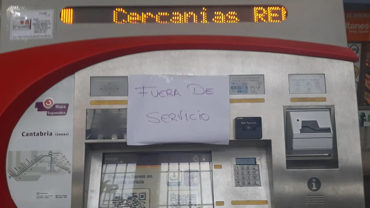 Situación del cajero de Renfe esta misma mañana