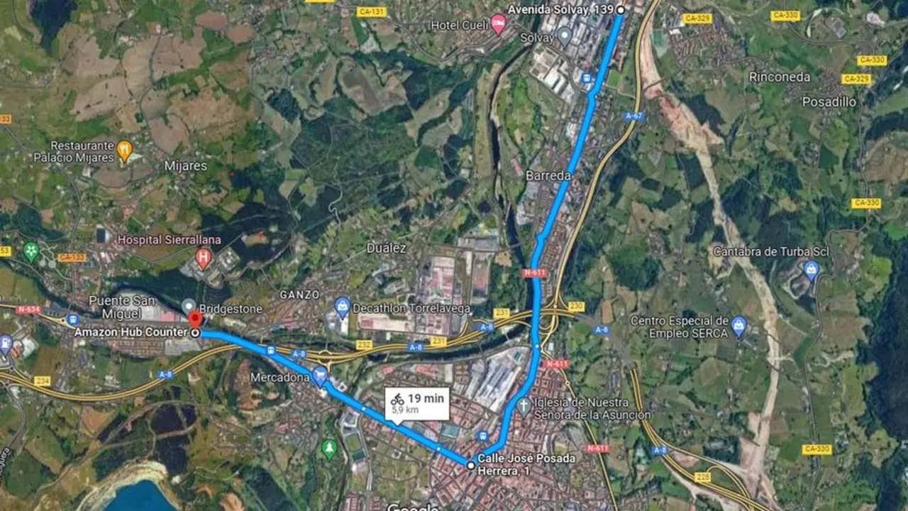 Imagen de la ruta de la Vuelta 2022 por Torrelavega