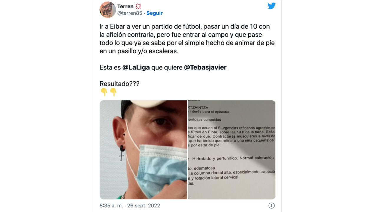 Lesionado en el partido