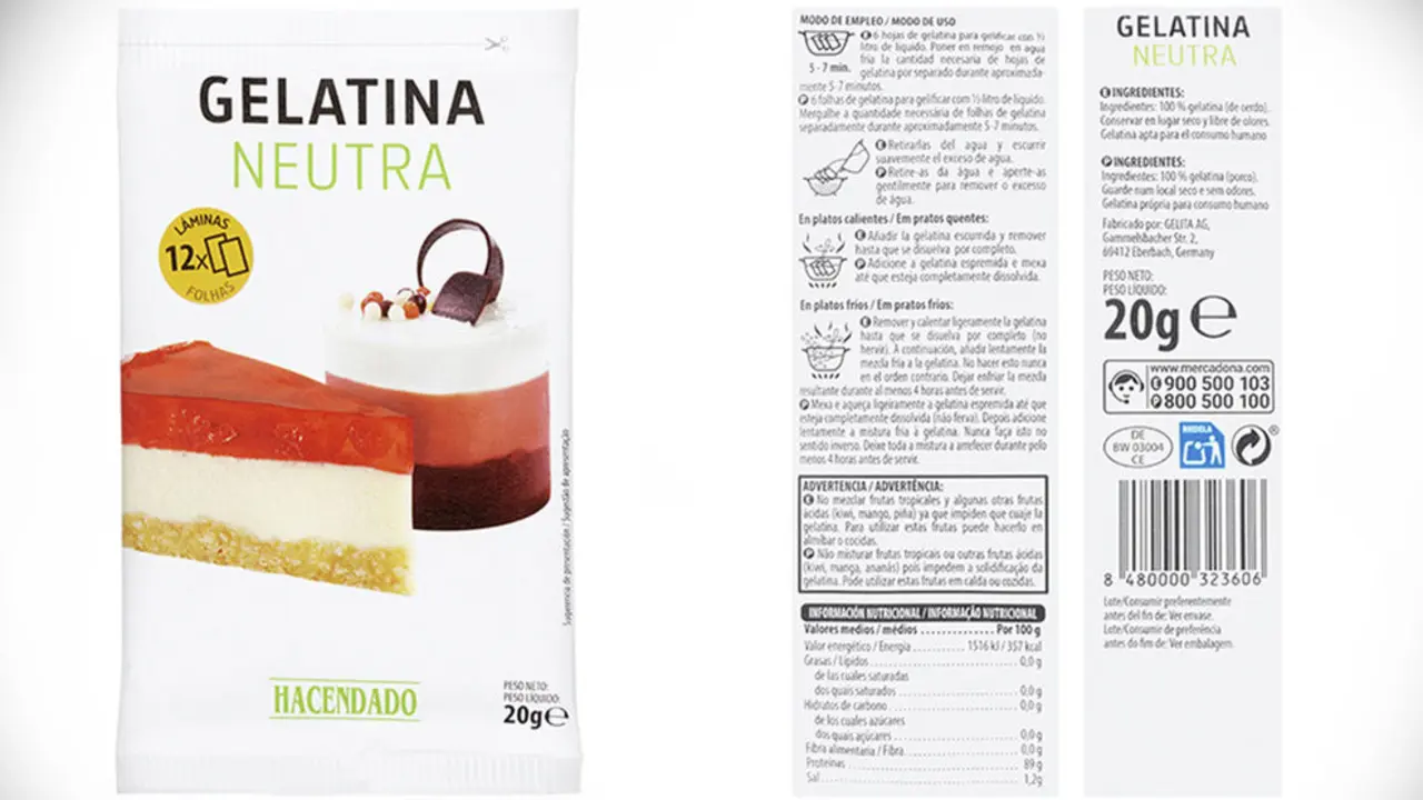 Gelatina afectada según Aesan