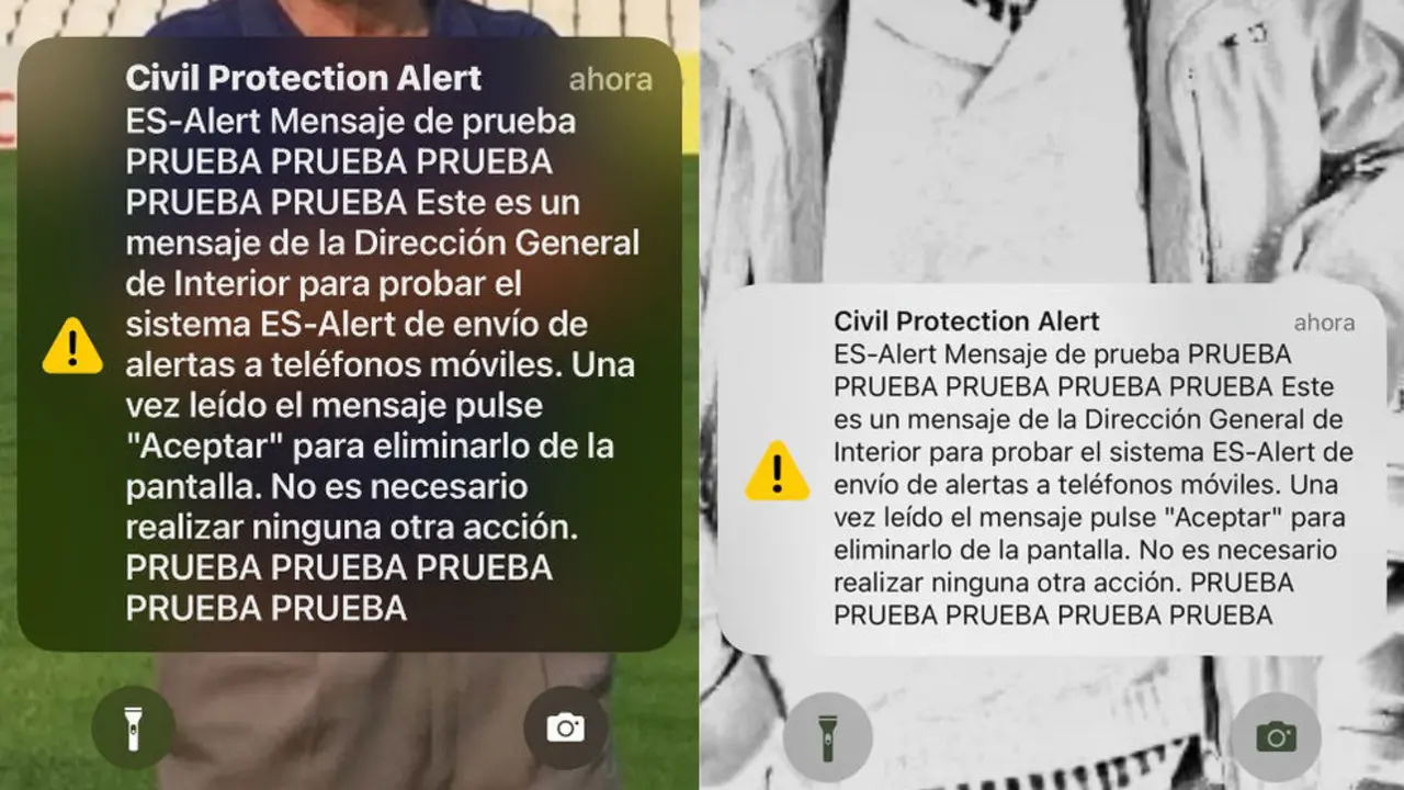 Mensaje recibido en los móviles junto a un pitido y vibración