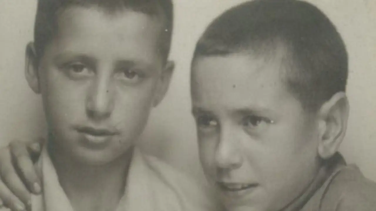 Elías Ollero y Luis Ezkurra en Gerona, el 7 de abril de 1937