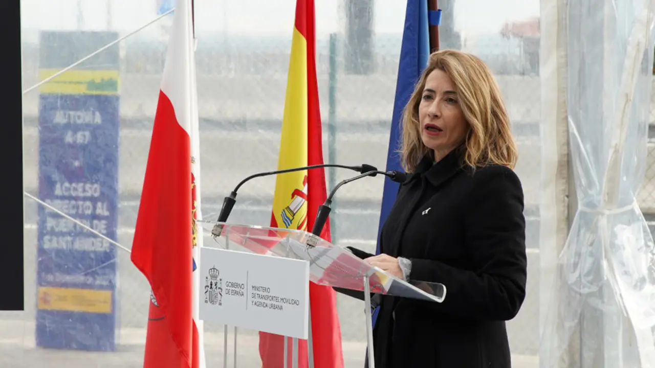 Raquel Sánchez en la puesta en servicio del nuevo acceso al Puerto de Raos desde la autovía A-67