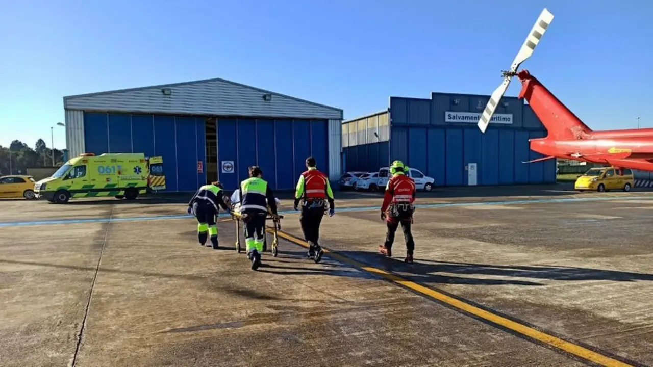 Traslado del hombre accidentado