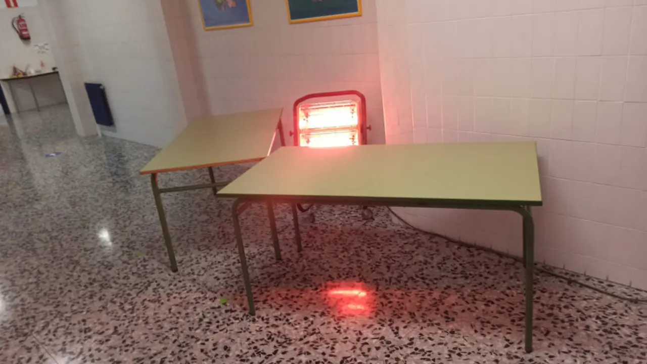 Imagen de calefactores en el colegio