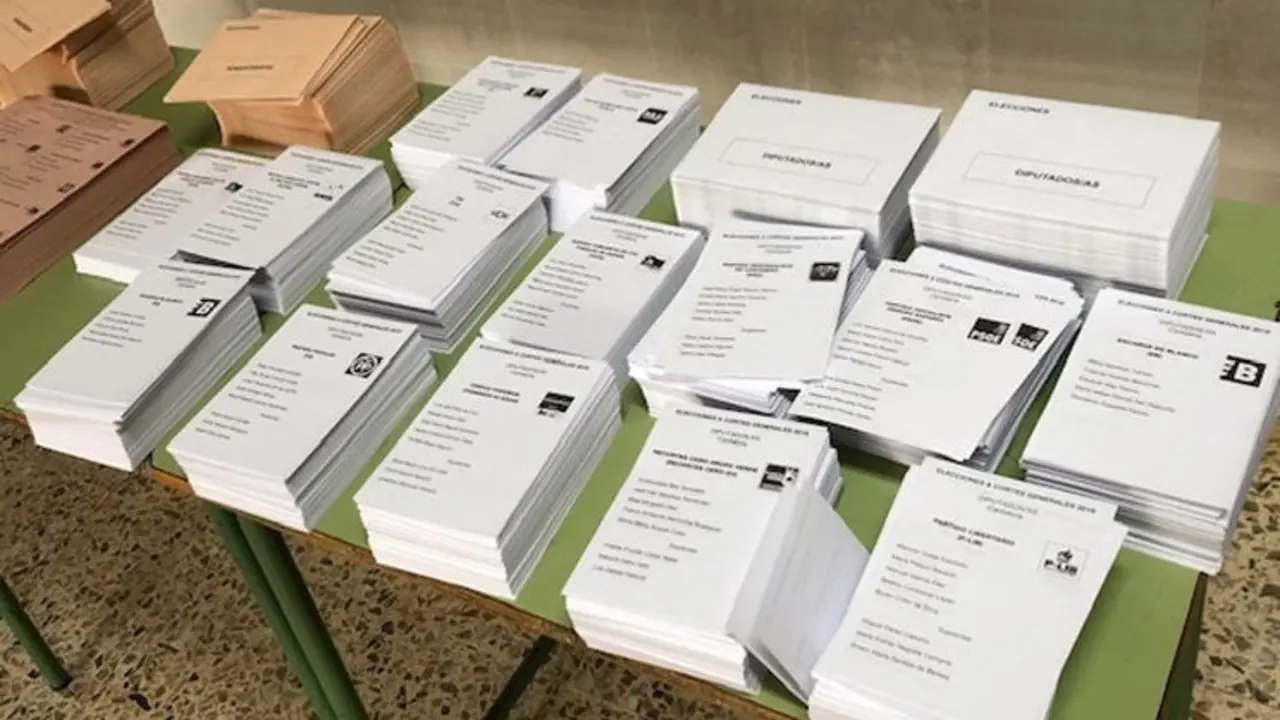 Papeletas de las elecciones generales