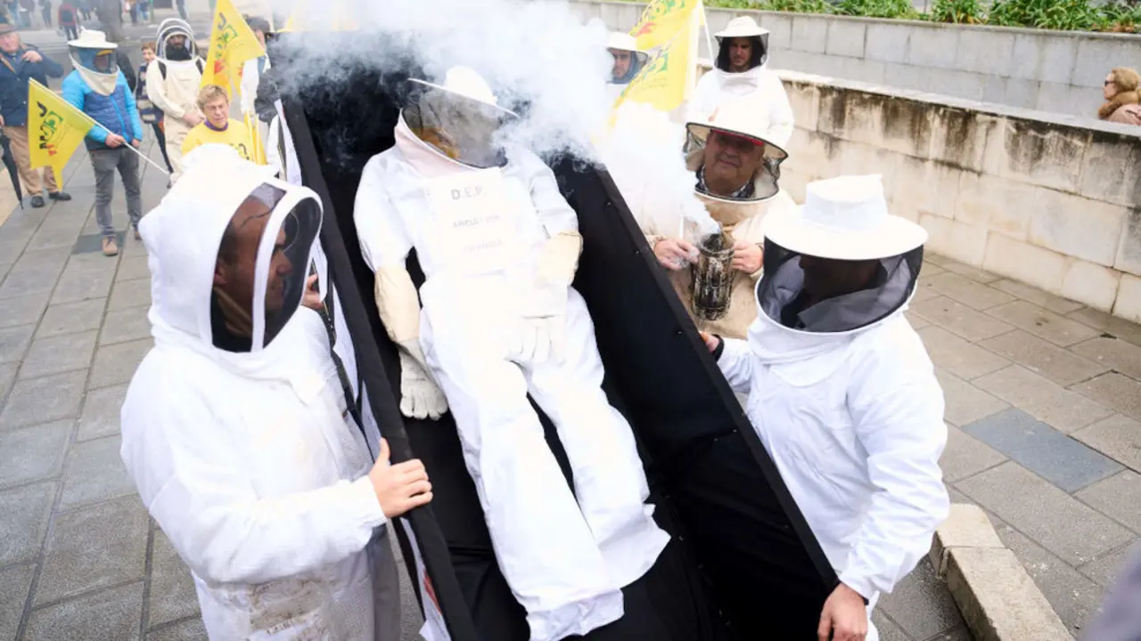 Apicultores se concentran para reclamar medidas de apoyo ante la crítica situación del sector