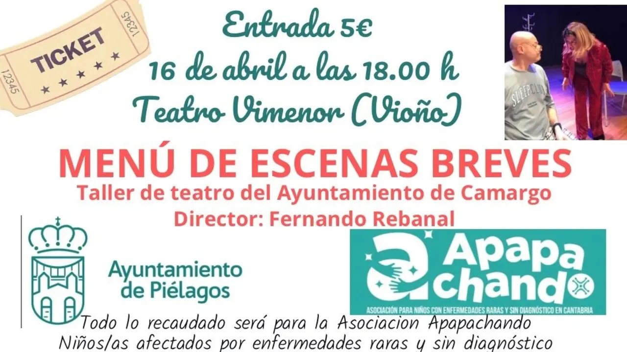Cartel de la actuaci&oacute;n del taller de teatro de Camargo en Vio&ntilde;o