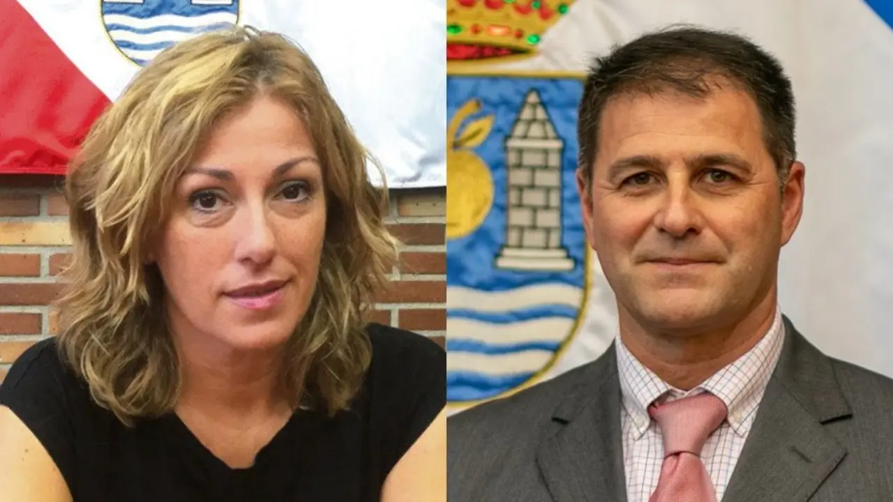 La alcaldesa de Polanco, Rosa Díaz, y el concejal de Empleo y Protección Civil, Pedro Enrique Roca