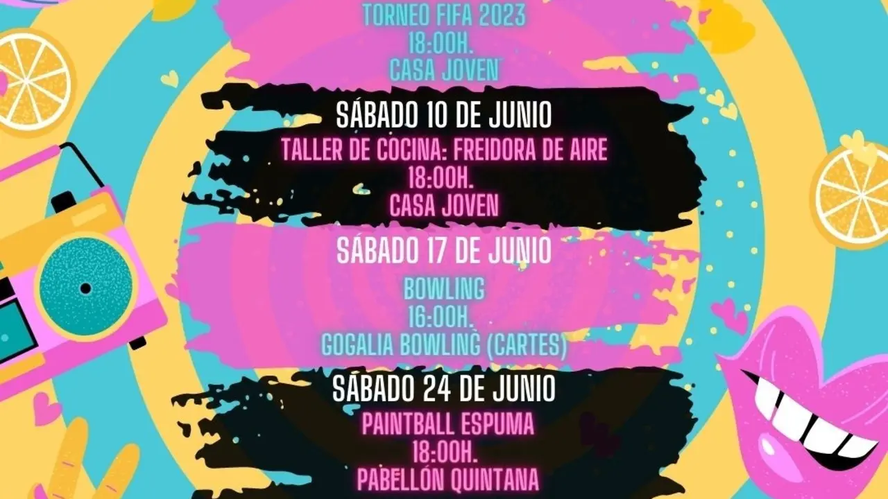 Cartel de las actividades de junio para j&oacute;venes