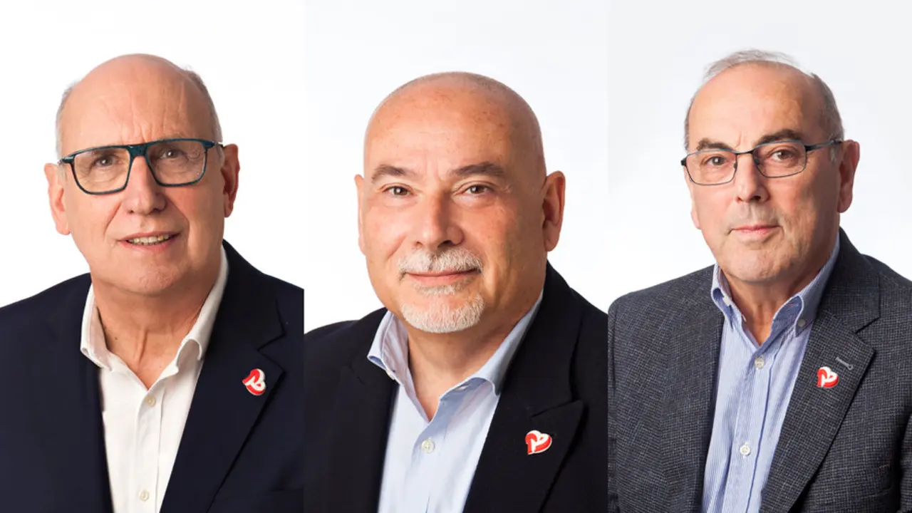 Jos&eacute; Manuel Cabrero (izda), Alfredo Rodr&iacute;guez (centro) y Manuel P&eacute;rez (derecha)