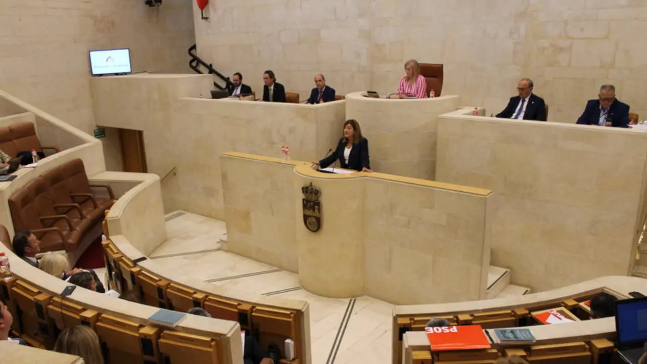 La l&iacute;der del PP, Mar&iacute;a Jos&eacute; S&aacute;enz de Buruaga, en su primera intervenci&oacute;n en el debate de investidura | Foto- edc