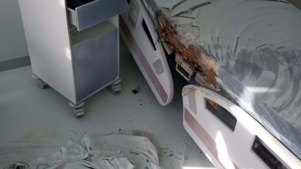  Incendio en una habitaci&oacute;n de Valdecilla