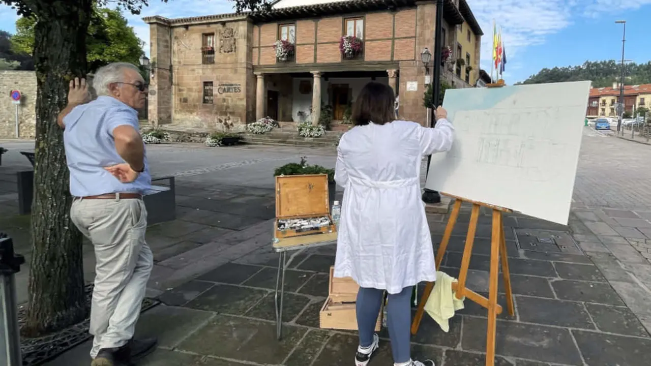 Participantes en el Concurso Nacional de Pintura R&aacute;pida de Cartes