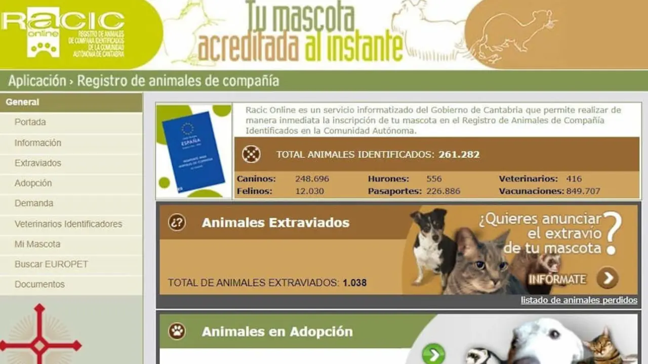 Registro de Animales de Compa&ntilde;&iacute;a de Cantabria