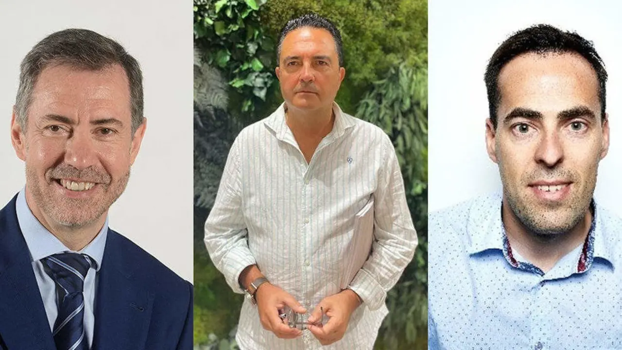 De izquierda a derecha, Luis Mart&iacute;nez Abad, Gustavo Gonz&aacute;lez Monterrubio y Alfonso Santib&aacute;&ntilde;ez Canales