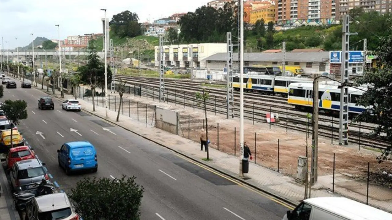 Imagen de la zona de los primeros terrenos ferroviarios liberados en la calle Castilla