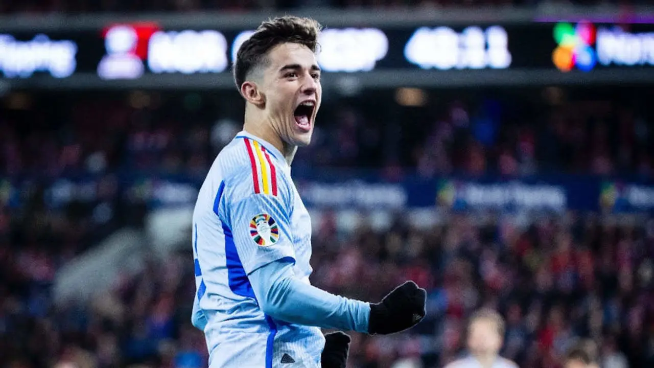 Gavi celebra su tanto ante Noruega