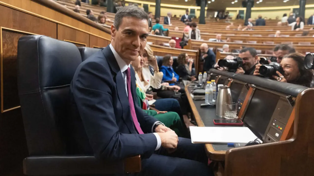 El presidente del Gobierno, Pedro S&aacute;nchez, en el debate de investidura