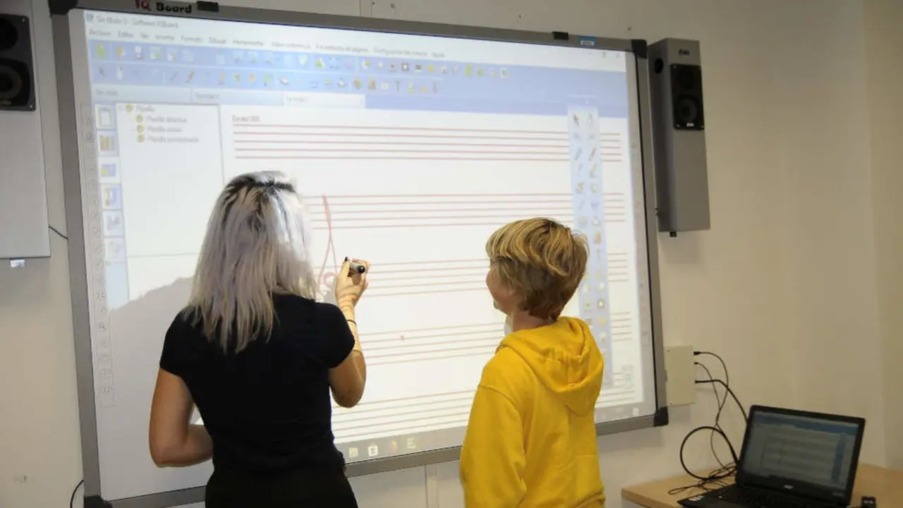 Una pizarra digital en un centro educativo