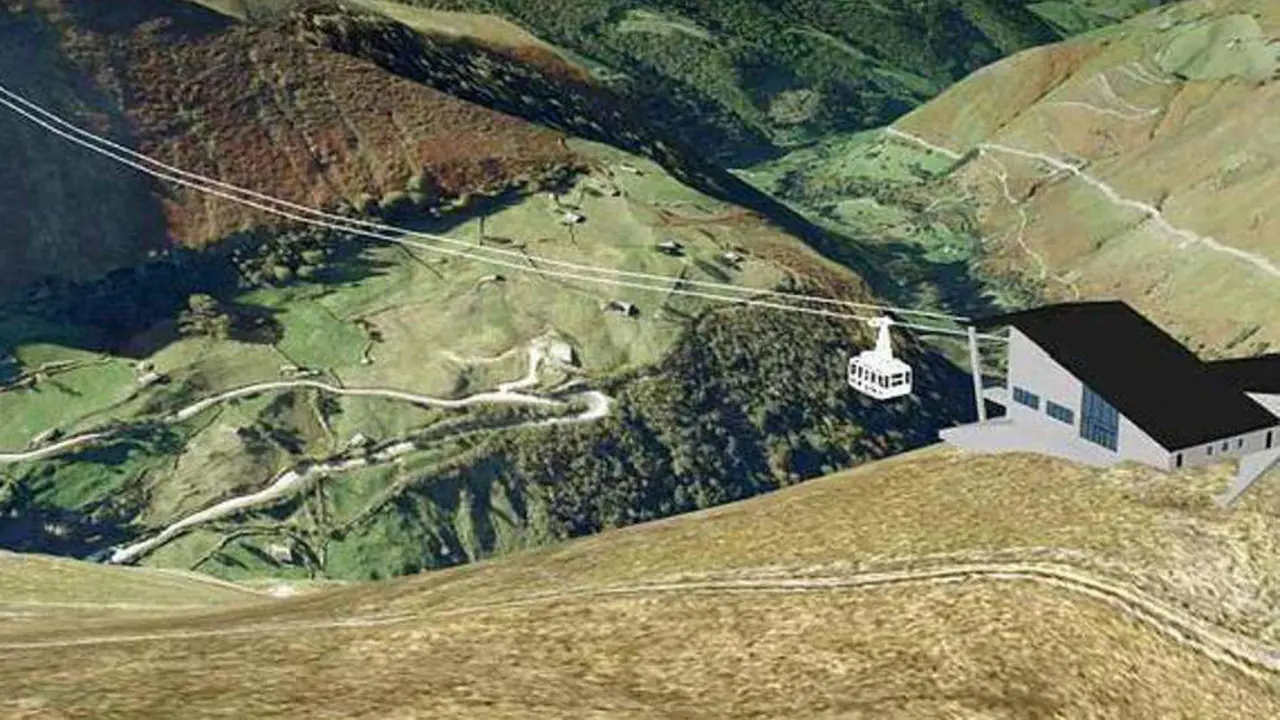 Infograf&iacute;a del telef&eacute;rico proyectado en Vega de Pas