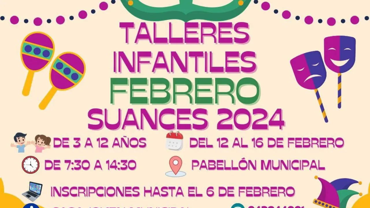 Cartel talleres infantiles del Ayuntamiento de Suances