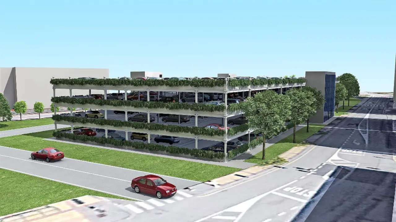 Imagen virtual del aparcamiento disuasorio del Mercado de Ganados de Torrelavega