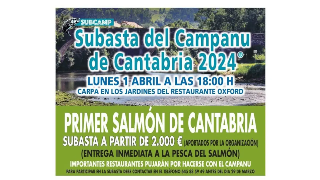 Cartel de la subasta del 'campanu' de Cantabria