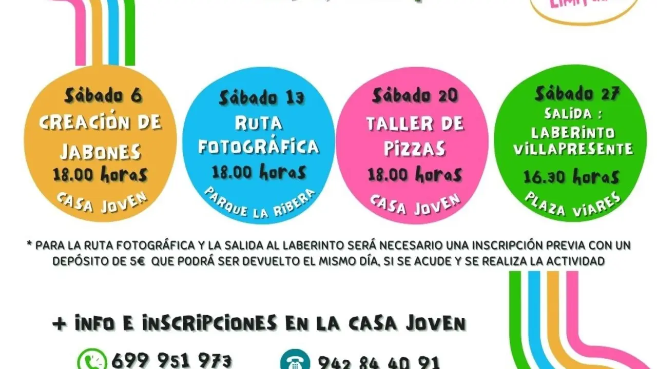 Cartel de las actividades de S&aacute;bado Joven