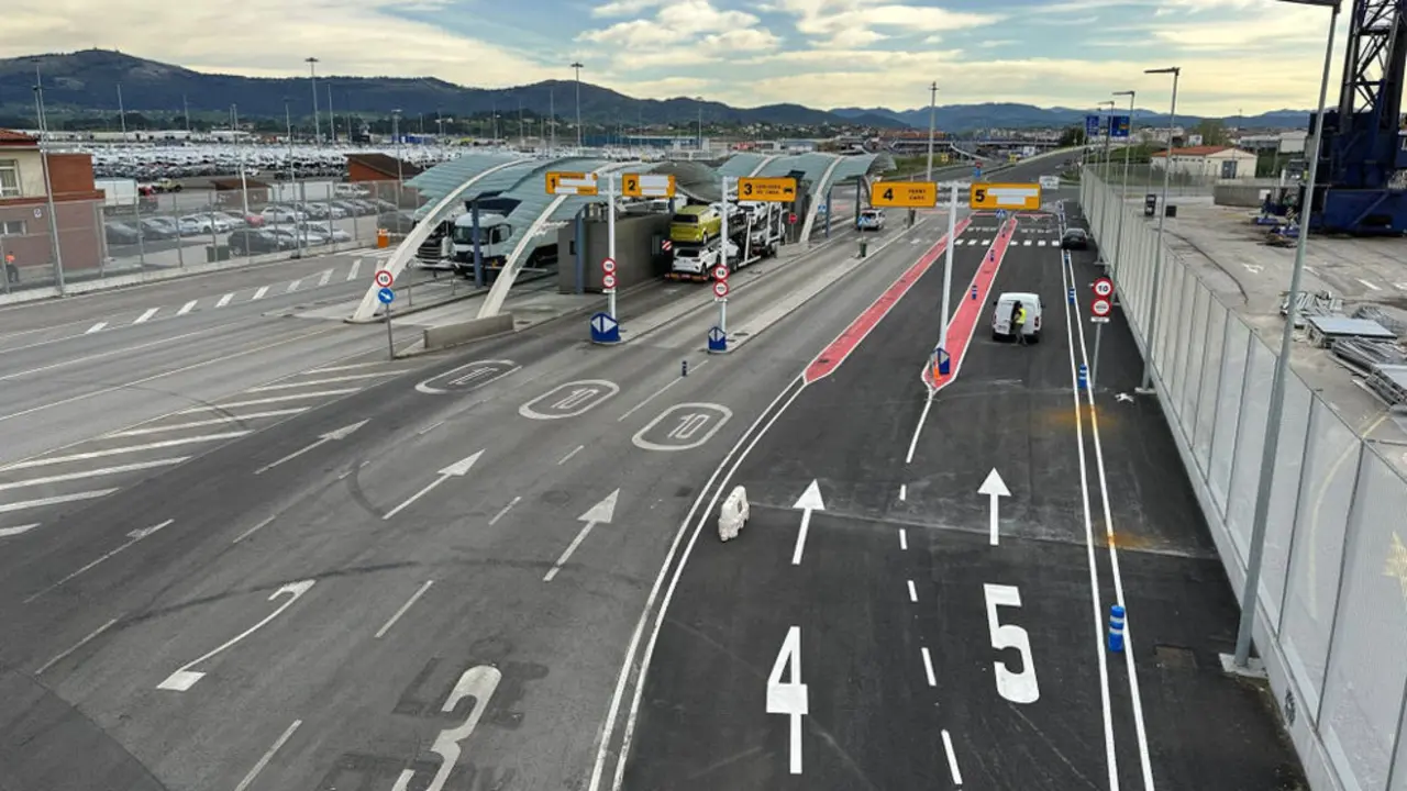 Imagen de la obra de mejora de acceso al Puerto de Santander por le control oeste de Raos ya concluida