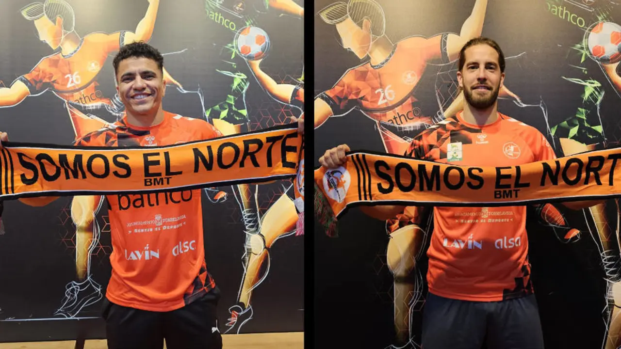 Fotomontaje con las presentaciones de Matheus de Novais y H&eacute;ctor Gonz&aacute;lez | Foto- BM Torrelavega