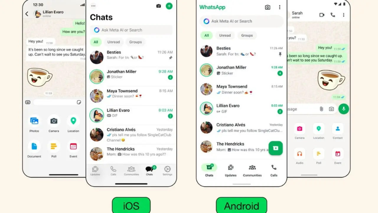 Redise&ntilde;o de la interfaz de WhatsApp