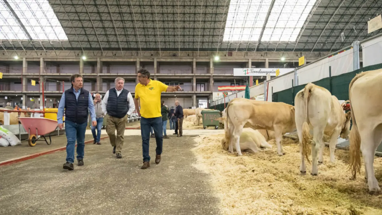 El consejero de Desarrollo Rural, Ganader&iacute;a, Pesca y Alimentaci&oacute;n, Pablo Palencia, asiste a la feria agroganadera de razas c&aacute;rnicas