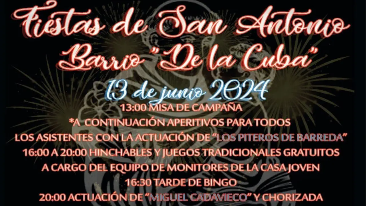Parte del cartel de las fiestas del barrio de La Cuba