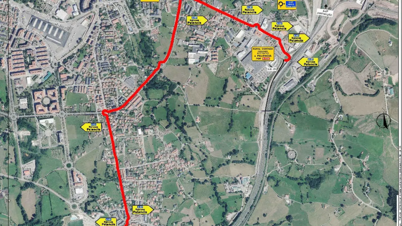 Afectaci&oacute;n al tr&aacute;fico en la autov&iacute;a A-67 por las obras del nuevo enlace de Sierrapando.