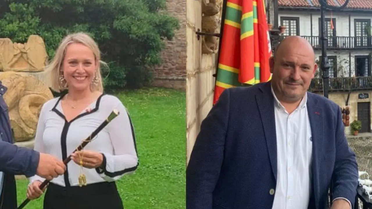 La alcaldesa de Santillana del Mar, Sara Izquierdo y el exalcade &Aacute;ngel Rodr&iacute;guez