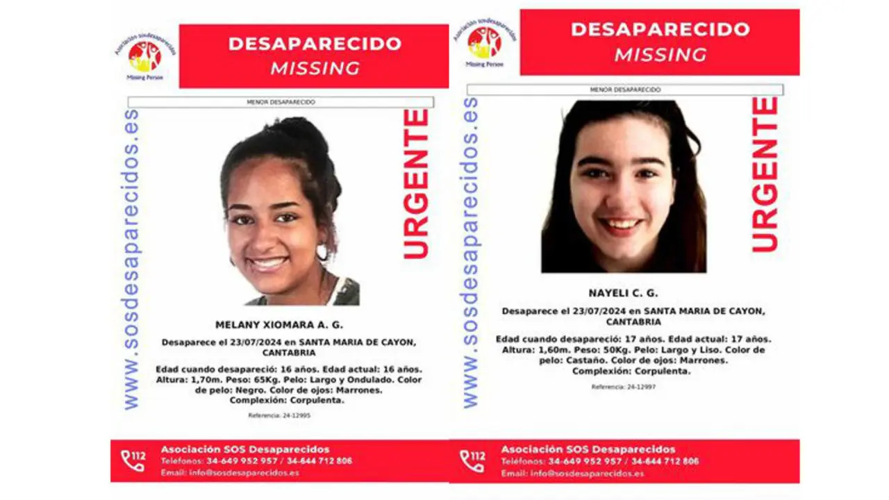 Carteles de las menores desaparecidas en Cay&oacute;n