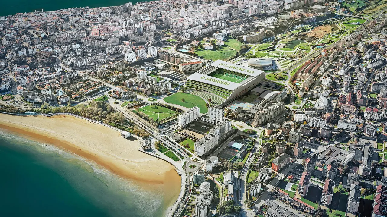 El Racing presenta un proyecto de estadio de 68 millones con aparcamiento soterrado, zonas comerciales y 4.000 asientos más