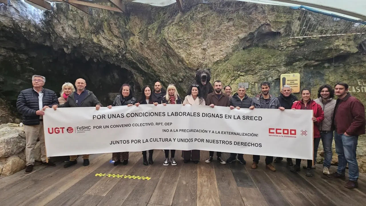 Los sindicatos de la SRECD vuelven a reclamar en Puente Viesgo la negociación de un convenio colectivo propio