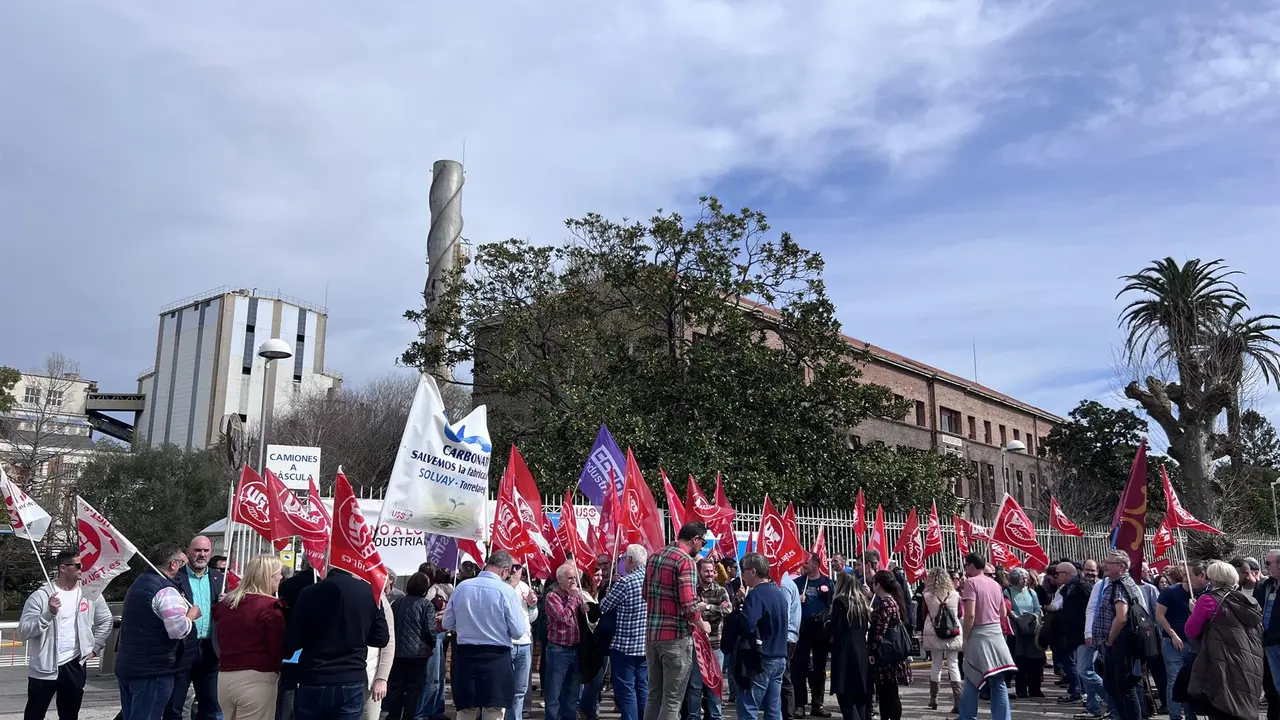 Concentración de la plantilla de Solvay