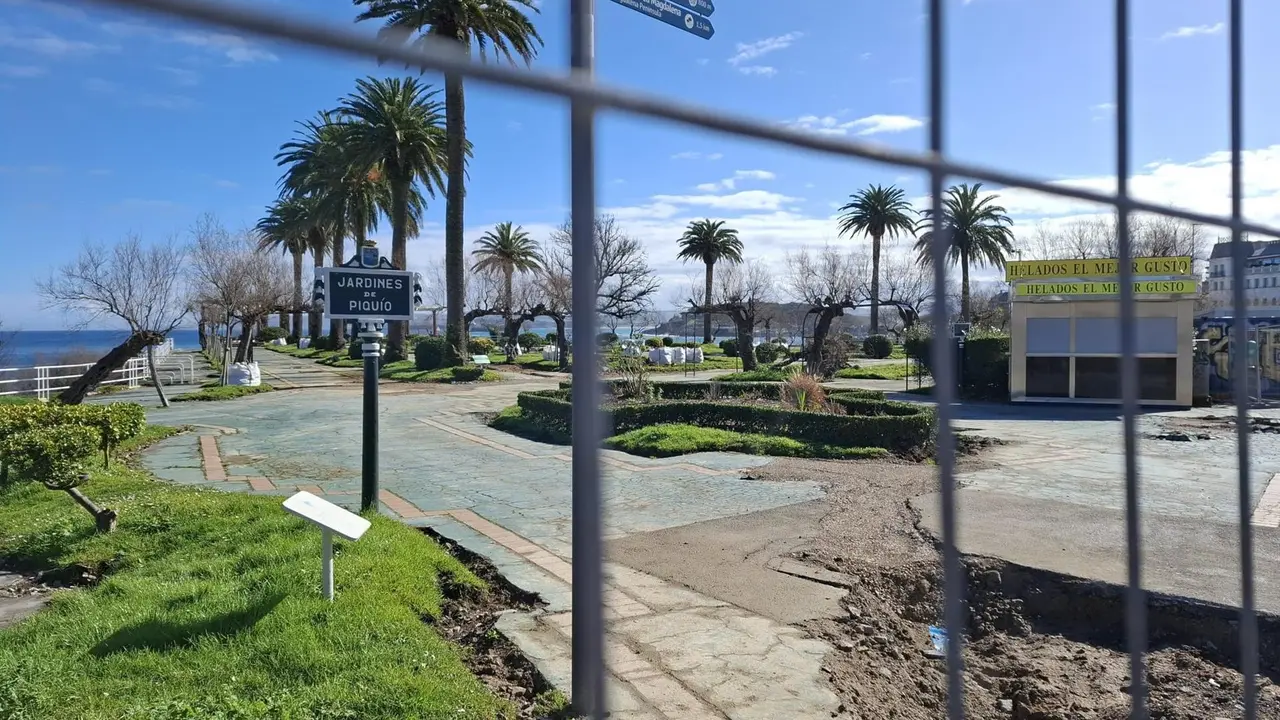 Obras en los jardines de Piquío