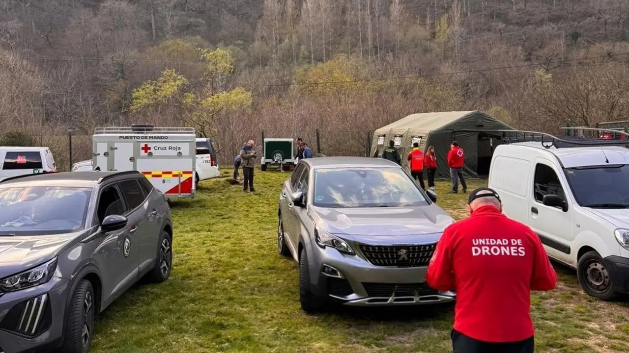 El puesto de mando avanzado que ha buscado al senderista desaparecido en Arredondo.
