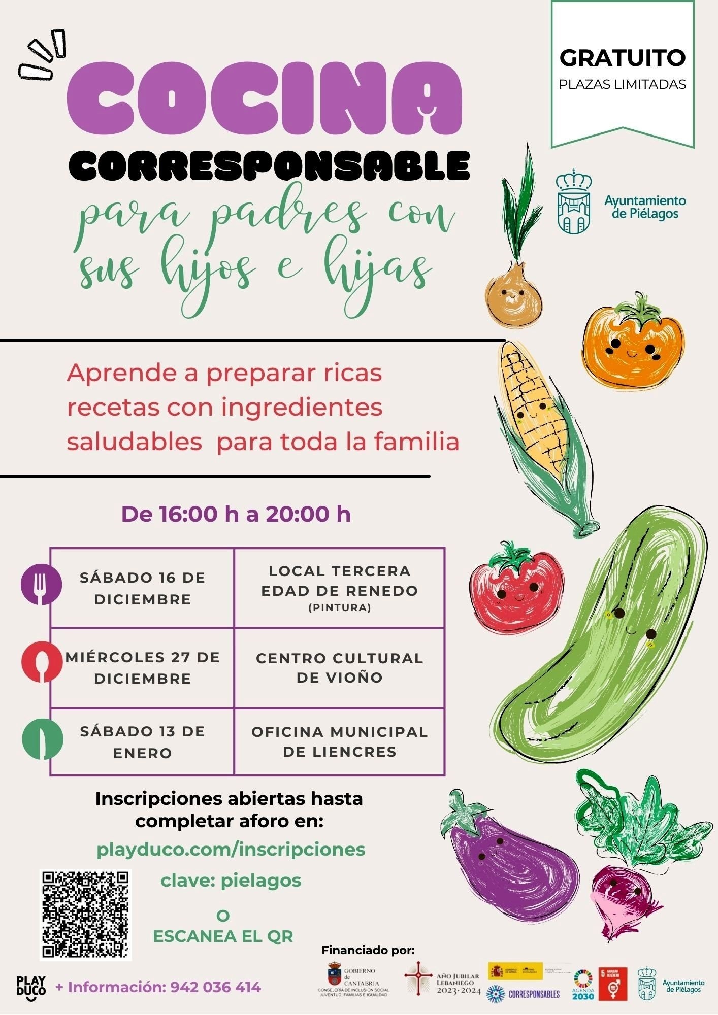 Cartel de los talleres de cocina corresponsable